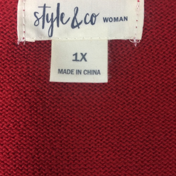 Style Co Ruffled-Sleeve Sweater Cranberry - Picture 5 of 6